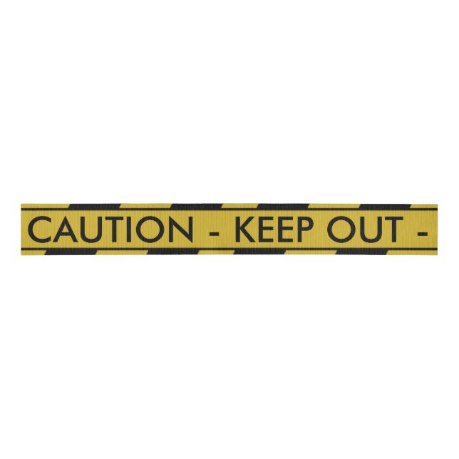 Yellow Crime Scene Tape Grosgrain Ribbon (Front)