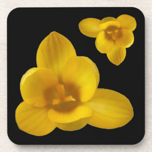 Yellow Crocus Cork Coaster