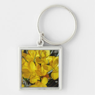 Yellow Crocus Flowers Keychain