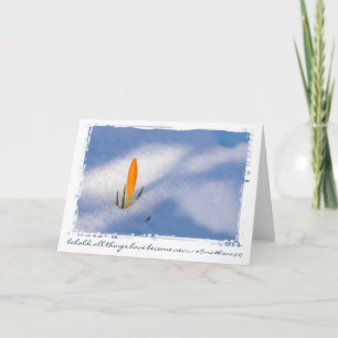Yellow Crocus In Snow Custom Text Easter/Spring Holiday Card
