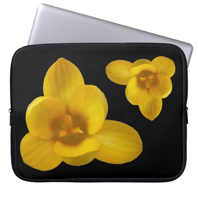 Yellow Crocus Laptop Bag (Front)