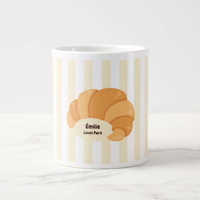 Yellow Croissant Large Coffee Mug (Front)