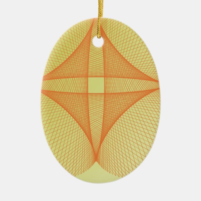 yellow cross ceramic ornament (Front)