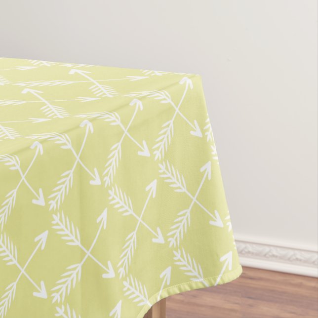 Yellow Crossed Arrows Pattern Tablecloth (In Situ)