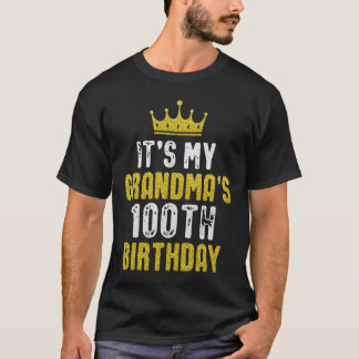 Yellow Crown 100th Bday For Grandma From grandchil T-Shirt