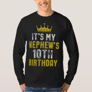 Yellow Crown 10th Bday For Nephew From Aunt Uncle T-Shirt