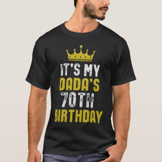 Yellow Crown 70th Bday For Dada From Son Daughter T-Shirt