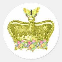 Yellow Crown with Butterfly