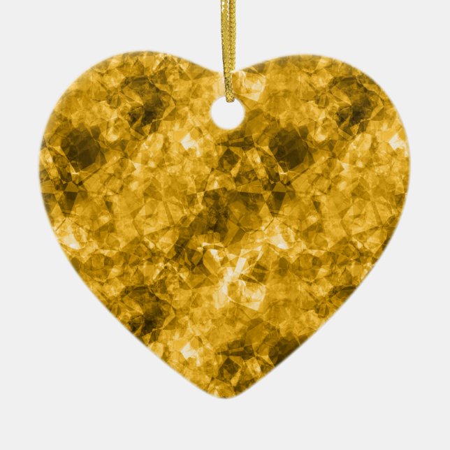 Yellow Crumpled Texture Ceramic Ornament (Front)
