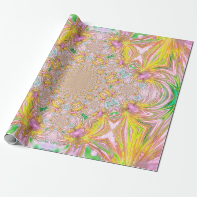 Yellow Crystal Wrapping Paper (Unrolled)