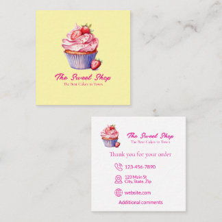 Yellow Cupcake Bakery Card | Editable Logo
