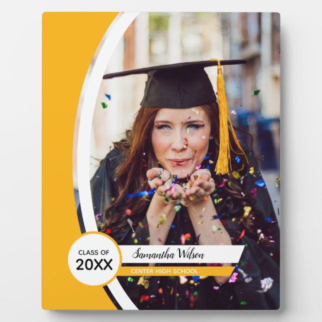 Yellow Curved Frame Photo Graduation (Front)