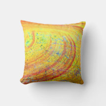 yellow cushion curved lines