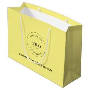 Yellow Custom Business Company website Your Logo Large Gift Bag
