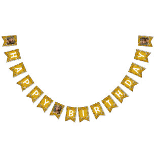 Yellow Custom Daisy Inspired Outdoor Birthday Bunting Flags