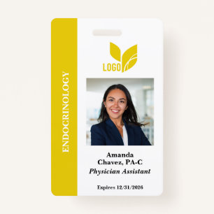 Yellow Custom Employee ID Photo Name Badge