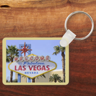 Yellow Custom Las Vegas Nevada Welcome Sign Keychain