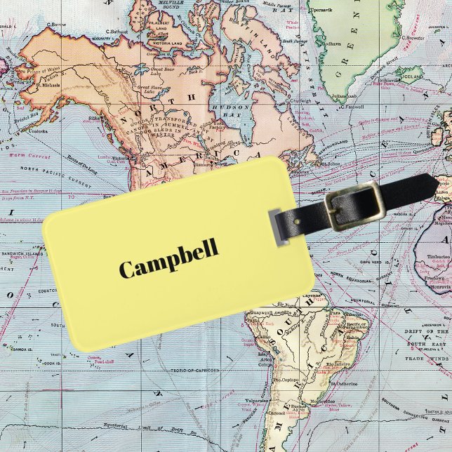 Yellow custom name luggage tag (Creator Uploaded)