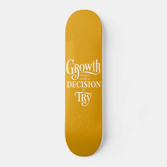 Yellow Custom Skateboard – Growth Starts (Front)