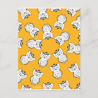 Yellow Cute Animal Pattern Cartoon Owl Pattern Postcard