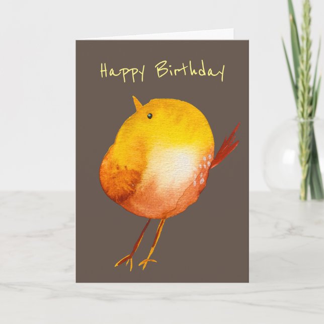 Yellow cute bird card (Front)