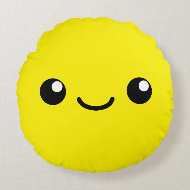 Yellow cutie round pillow (Front)