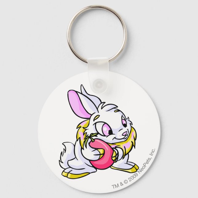 Yellow Cybunny hugging Negg Keychain (Front)