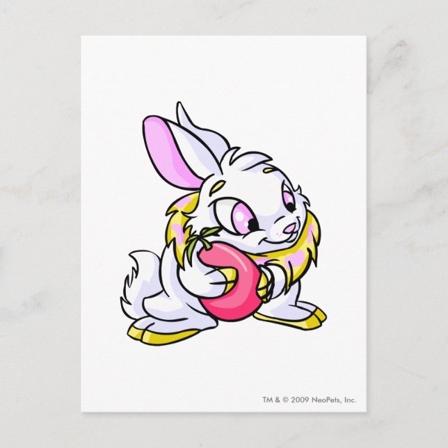 Yellow Cybunny hugging Negg Postcard (Front)
