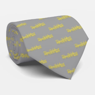 Yellow D Grey Rowing Rowers Crew Team Water Sports Tie