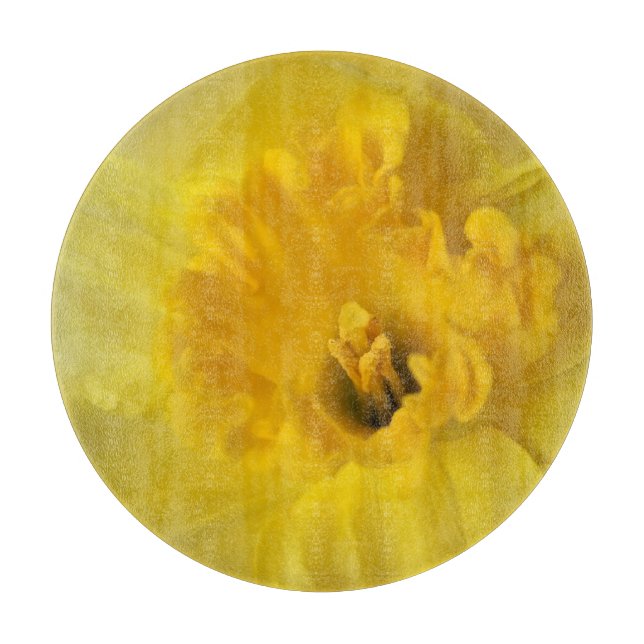 yellow daffodil cutting board (Front)