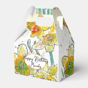 Yellow Daffodil Daffodils flower Birthday Womens Favor Box