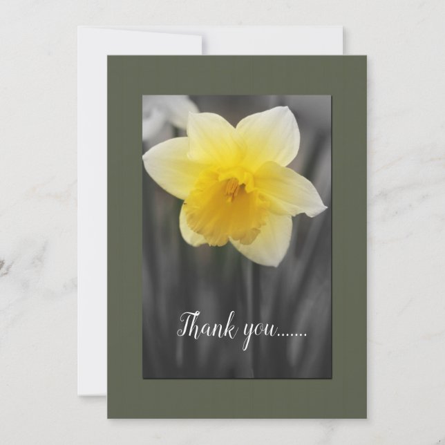 Yellow Daffodil Flat Thank You Card (Front)
