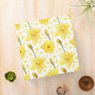 Yellow Daffodil Floral Spring Garden Pattern Binder