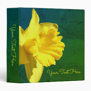 Yellow Daffodil Flower Personalized Binder