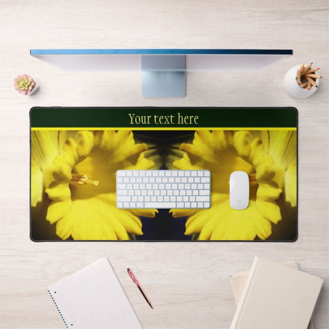 Yellow Daffodil Flower Petals Personalized Desk Mat (Office 1)