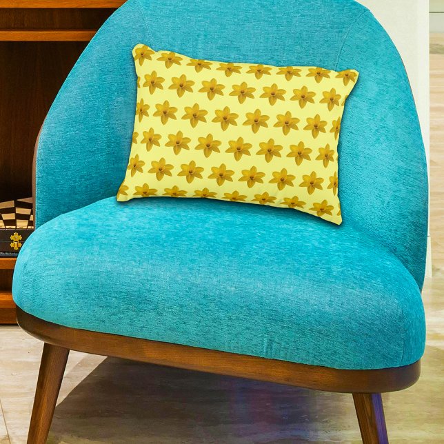 Yellow Daffodil Flower Seamless Pattern on Accent Pillow (Yellow Daffodil flower seamless pattern on accent pillow)