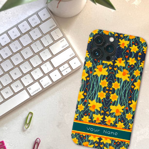 Yellow Daffodil Flowers Custom Name Pattern  iPhone 13 Pro Max Case