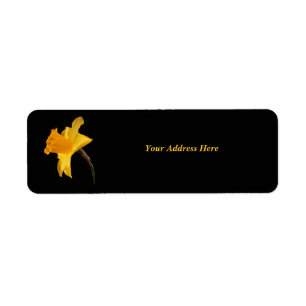 Yellow Daffodil On Black Avery Label