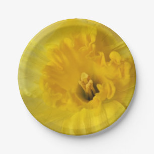 yellow daffodil paper plate