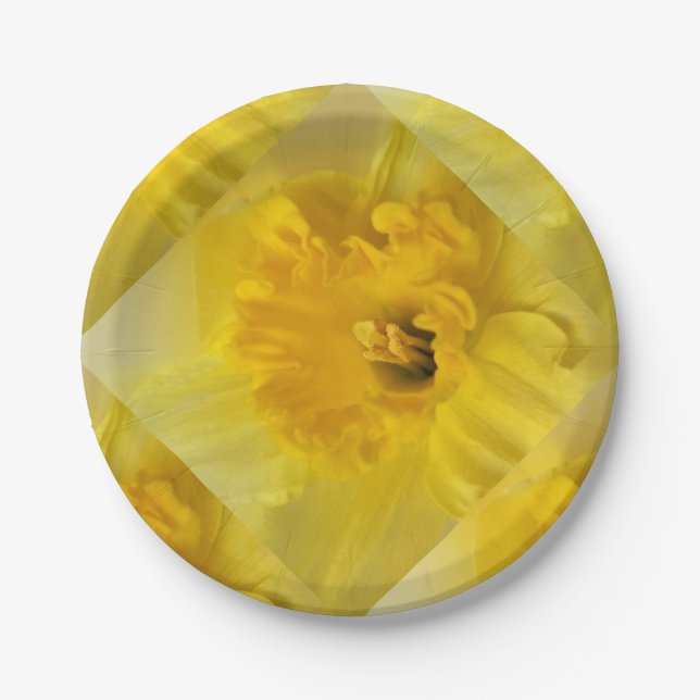 yellow daffodil paper plate (Front)