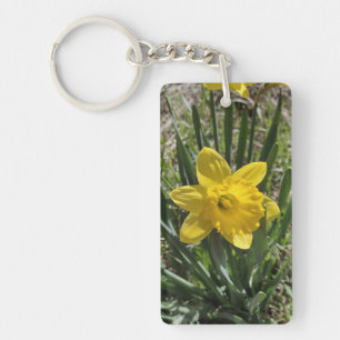 Yellow Daffodil Plant Keychain