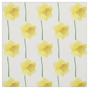 Yellow daffodil spring flower on custom background fabric