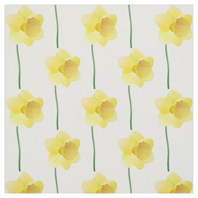 Yellow daffodil spring flower on custom background fabric (Swatch)