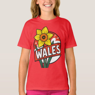 Yellow Daffodil Wales Simple Motif Design T-Shirt