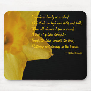 Yellow Daffodil; William Wordsworth Poem Mouse Pad
