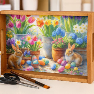 Yellow Daffodils and Garden Rabbits  Tissue Paper