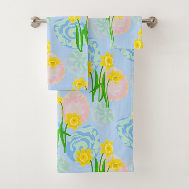 Yellow Daffodils  Bath Towel Set (Insitu)