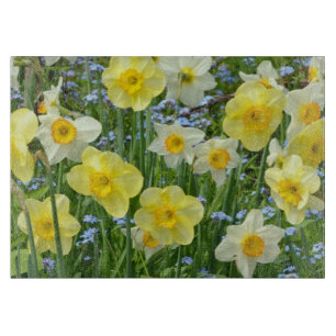 Yellow daffodils floral print cutting board