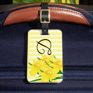 Yellow Daffodils Flower Printed Luggage Tag