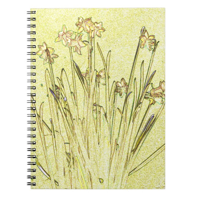Yellow Daffodils Flowers Notebook (Front)